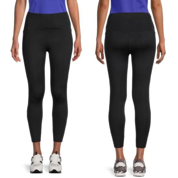 Spyder Active Leggings Womens M Black High Rise Ankle Scuba Altered Crop Hem 24” - Picture 4 of 11